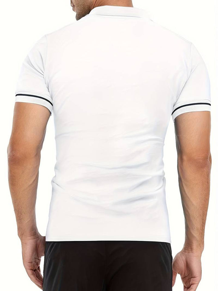 Camisas Polos para Hombre de Ajuste Delgado con Manga Corta y Detalle de Contraste Elegante, Perfectas para un Estilo Moderno y Sofisticado