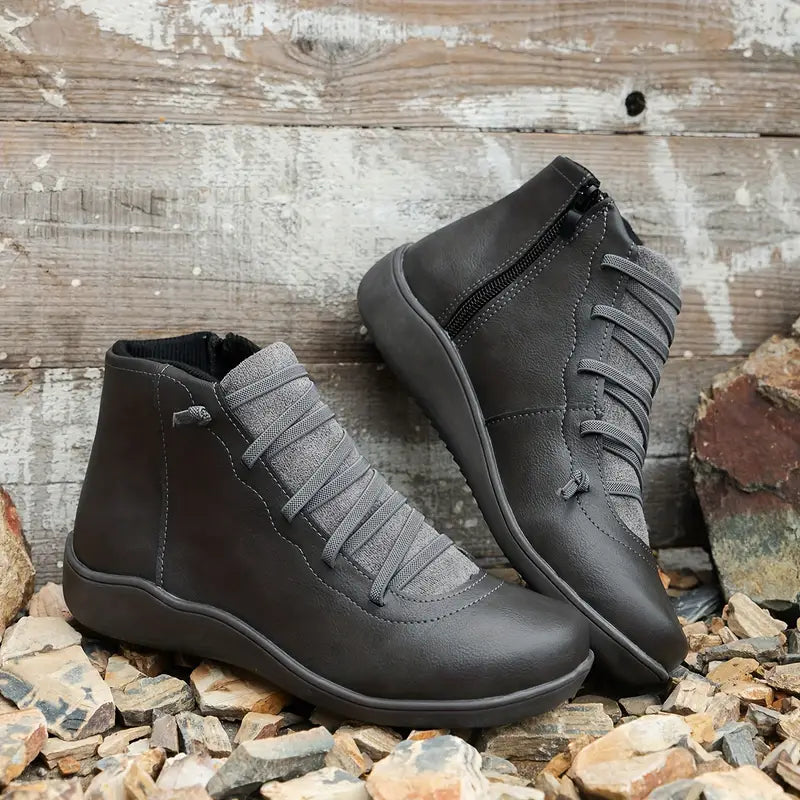 Eleganti stivali retrò in morbida pelle PU - stile unico e comfort per la donna alla moda