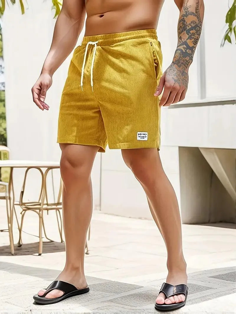 Pantaloncini corti da uomo - Tissu Léger et Respirant avec Taille Élastique à Cordons de Serrage
