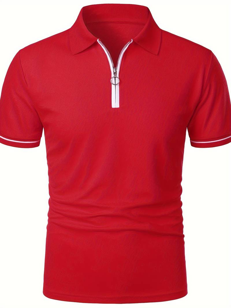 Camisas Polos para Hombre de Ajuste Delgado con Manga Corta y Detalle de Contraste Elegante, Perfectas para un Estilo Moderno y Sofisticado