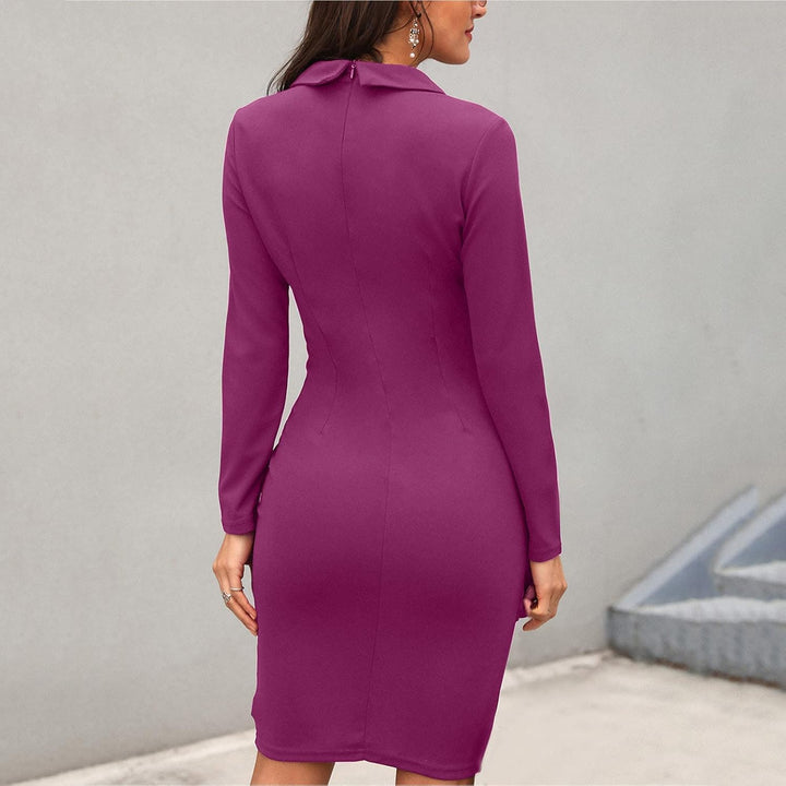 Elegante abito blazer da donna Slim Fit Bodycon con colletto classico, maniche lunghe ed elegante chiusura a bottoni