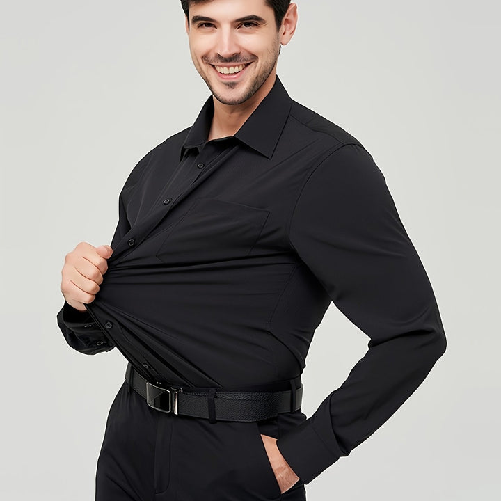 Elegante gilet da uomo in tessuto di cotone traspirante - taglio moderno e manica lunga con bottoni