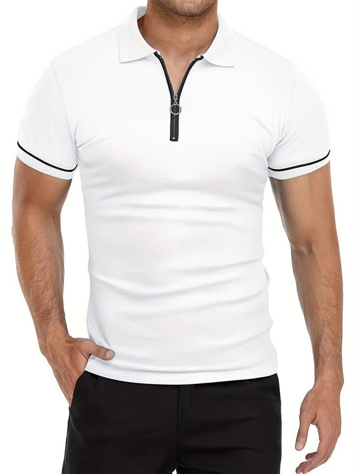 Camisas Polos para Hombre de Ajuste Delgado con Manga Corta y Detalle de Contraste Elegante, Perfectas para un Estilo Moderno y Sofisticado