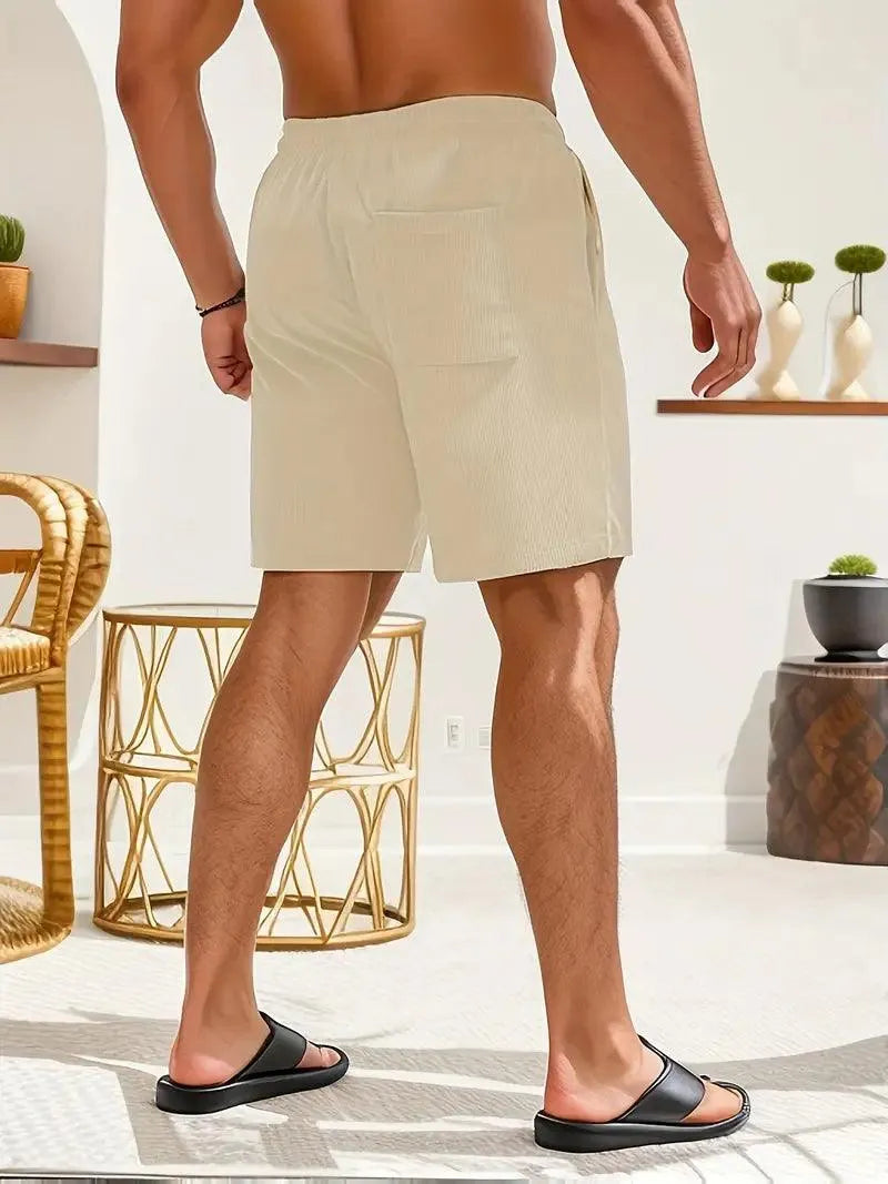 Pantaloncini corti da uomo - Tissu Léger et Respirant avec Taille Élastique à Cordons de Serrage