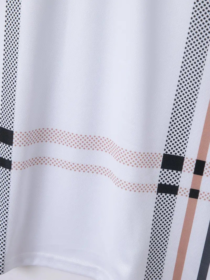 Camisa Polo para Hombre con Estilo Cuadrados - Ajuste Slim y Manga Corta para un Look Casual y Clásico