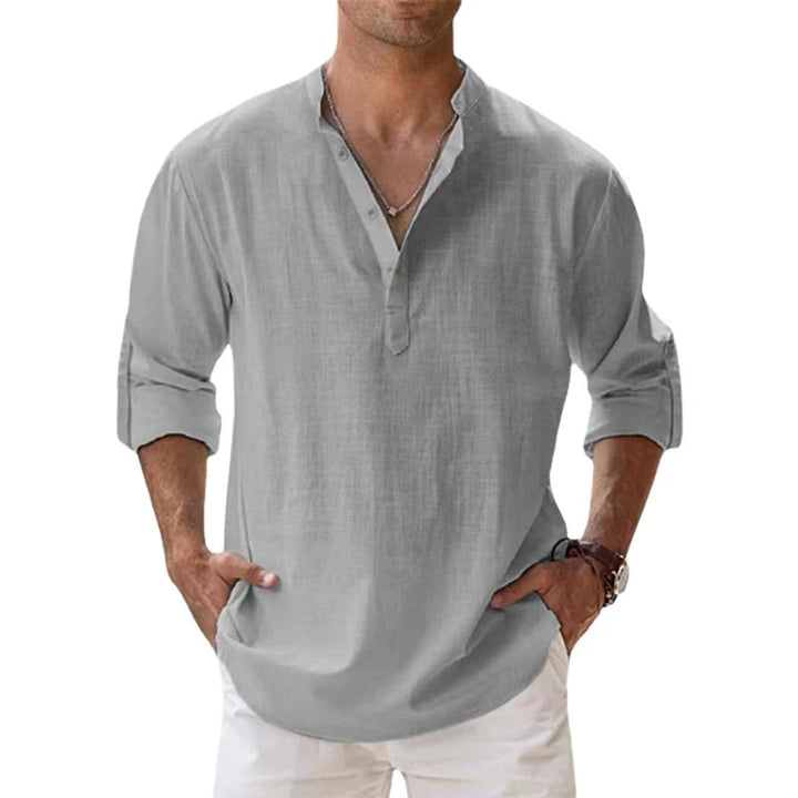 Elegante camicia da uomo a maniche lunghe in lino - fresca ed elegante da indossare tutti i giorni