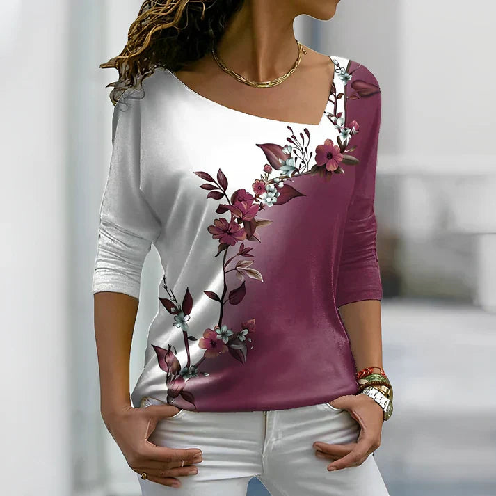 Eleganti camicie da donna con polsini floreali e righe a contrasto - un look elegante e alla moda