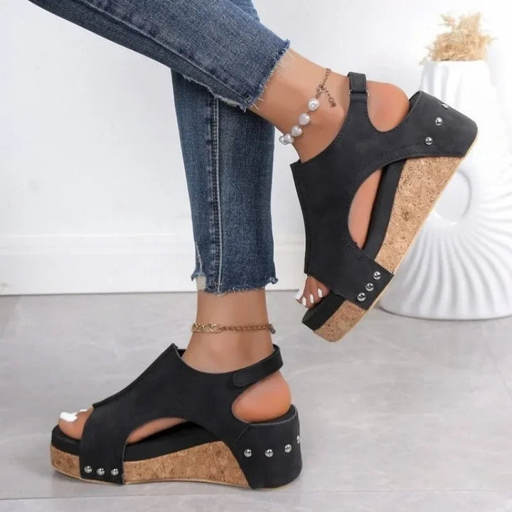 Caela - Sandali estivi alla moda con plateau e punta aperta per un comfort eccezionale e un look elegante