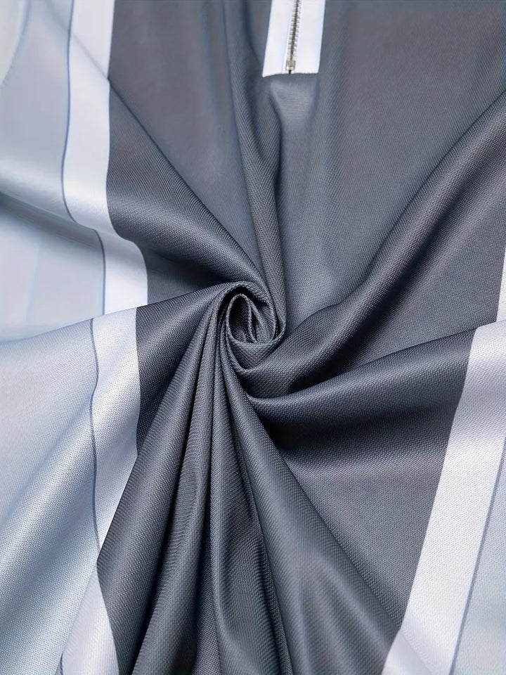 Elegante polo da uomo - Vestibilità sartoriale e zip a contrasto - Maniche corte