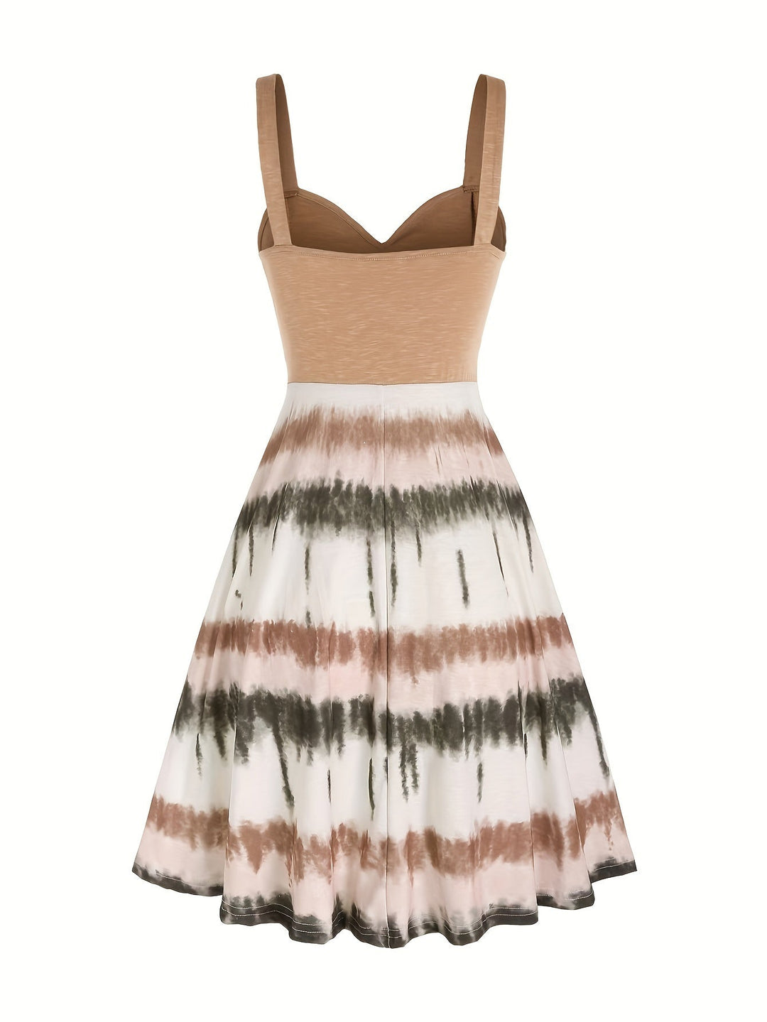 Elegante e comoda vestaglia da donna con motivo tie-dye alla moda, elegante scollatura a V e finti bottoni di gusto.
