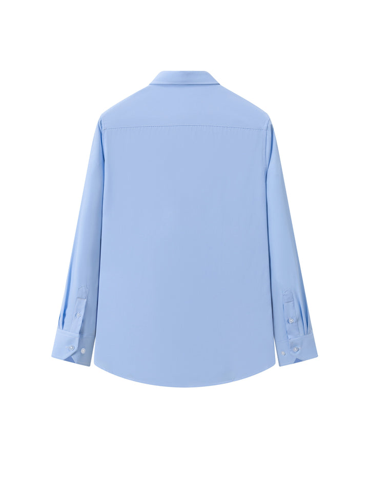 Elegante camicia da uomo in 100% cotone - vestibilità slim, elegante chiusura a bottoni e classico colletto semi-italiano