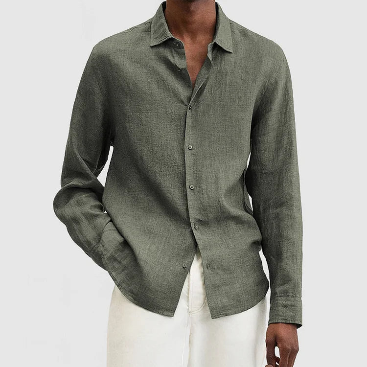 Gilet da uomo a maniche lunghe in morbido tessuto di cotone con bottoni - Stile casual, disinvolto e vestibilità comoda