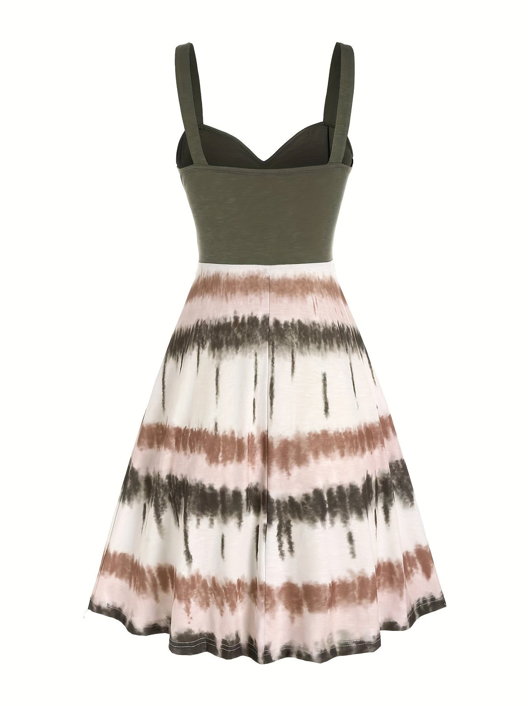 Elegante e comoda vestaglia da donna con motivo tie-dye alla moda, elegante scollatura a V e finti bottoni di gusto.
