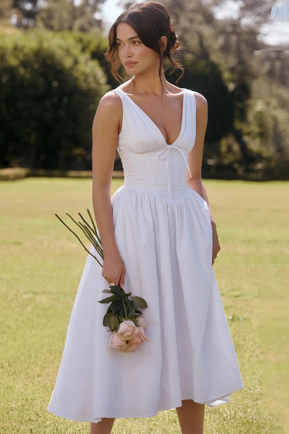 Elegante abito lungo da donna con accenti di pizzo - perfetto per la primavera e l'estate!