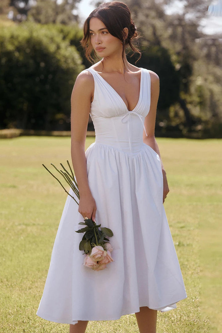 Elegante abito lungo da donna con accenti di pizzo - perfetto per la primavera e l'estate!