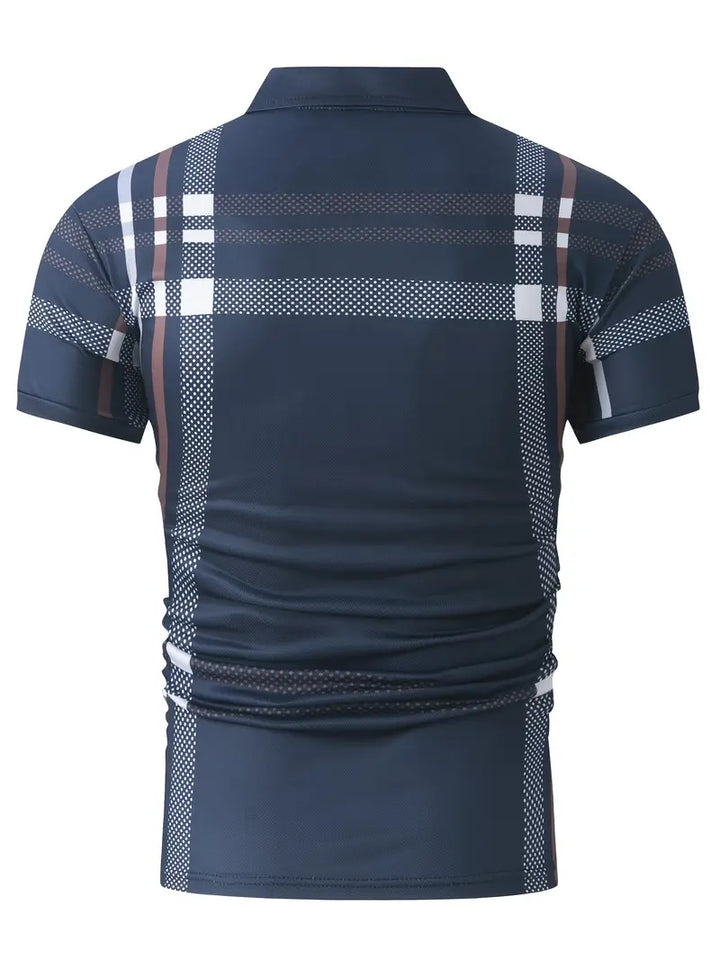Camisa Polo para Hombre con Estilo Cuadrados - Ajuste Slim y Manga Corta para un Look Casual y Clásico