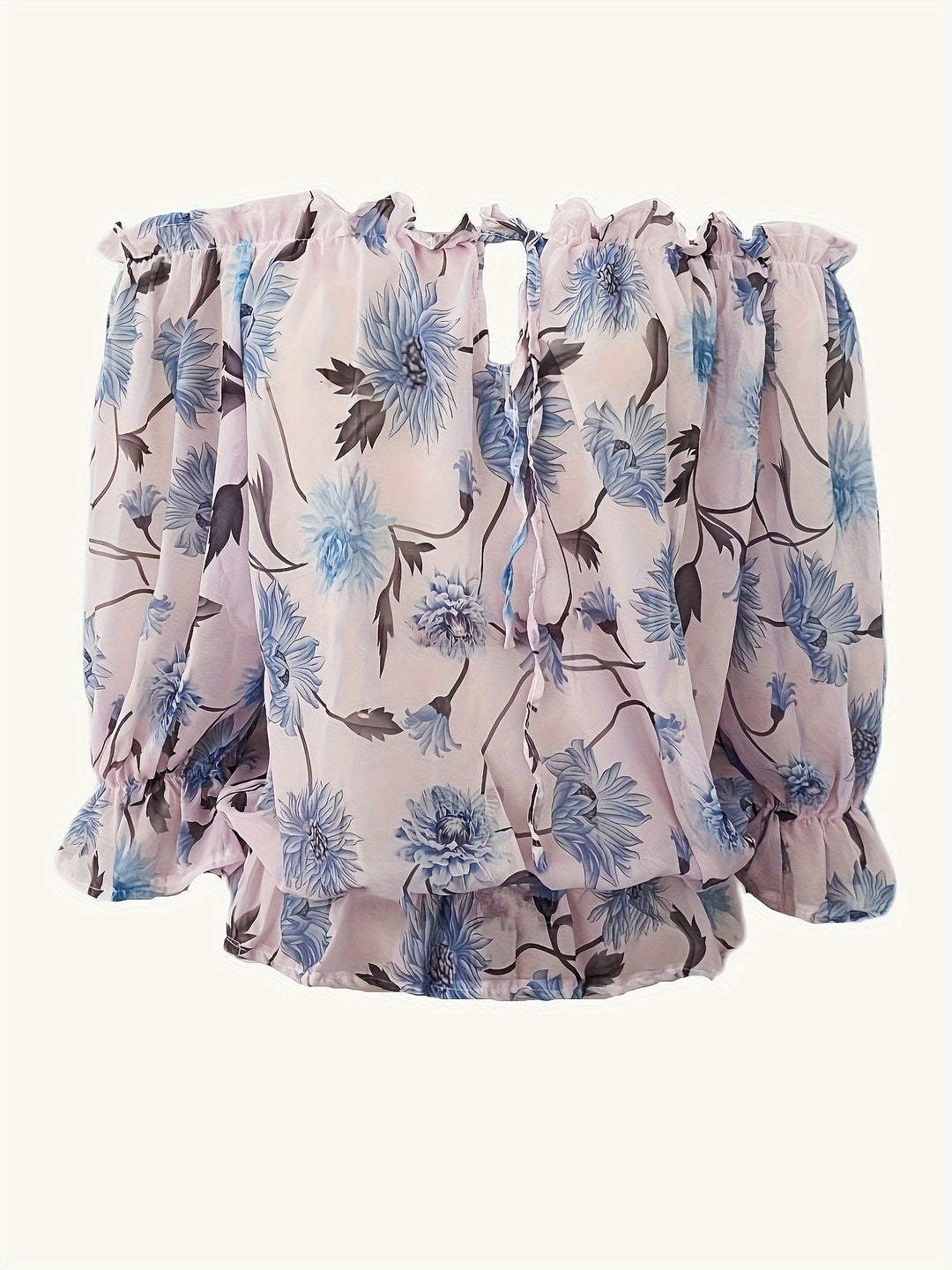 Blusa floral sin hombros para mujer - Elegancia y estilo en una sola prenda