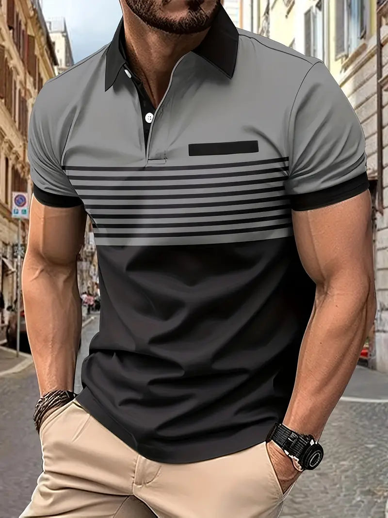 Polo elegante da uomo slim fit con cintura - maniche corte, look casual ed elegante