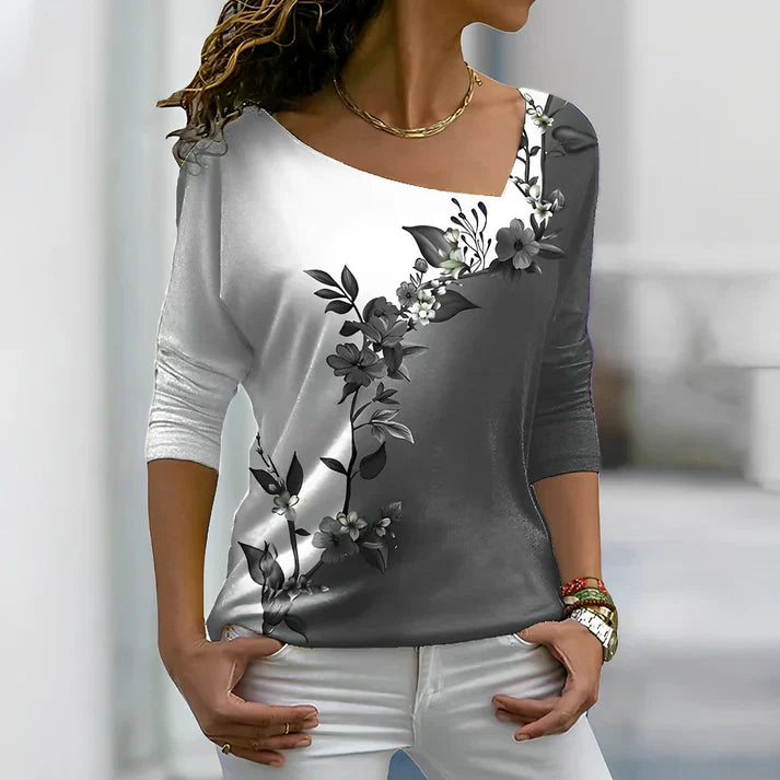 Eleganti camicie da donna con polsini floreali e righe a contrasto - un look elegante e alla moda