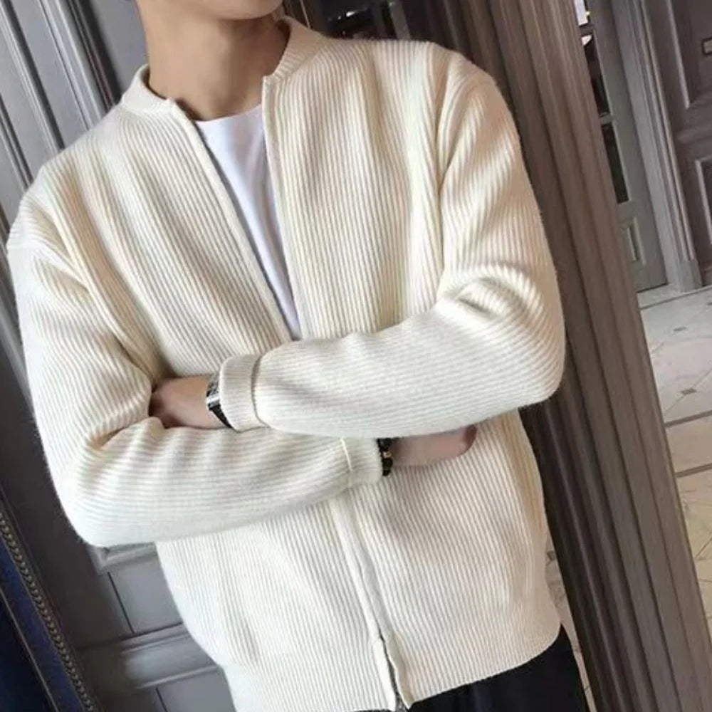 Elegante cardigan da uomo in maglia con zip comfort - abbigliamento elegante e sofisticato per ogni occasione