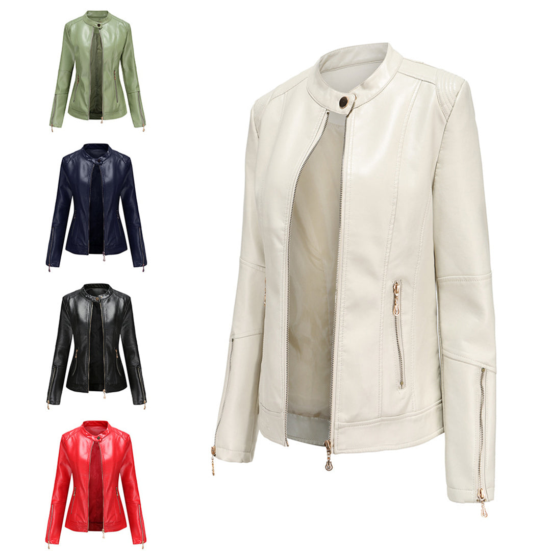 FRANICA - Elegante giacca in pelle dallo stile classico e intramontabile