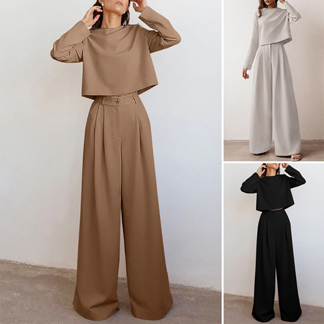 Sarah - Elegante e confortevole set palazzo in due pezzi per un look elegante
