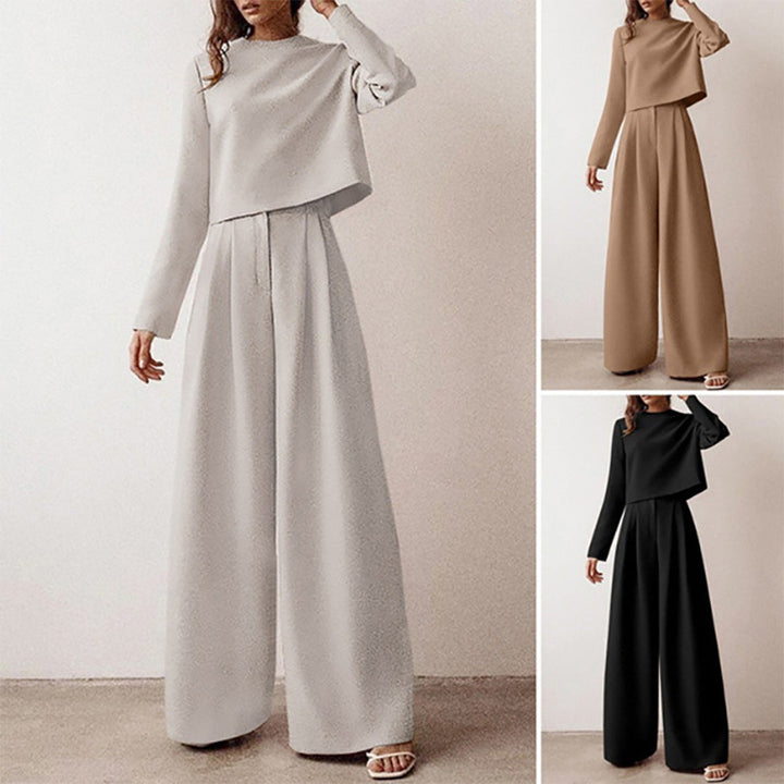 Sarah - Elegante e confortevole set palazzo in due pezzi per un look elegante