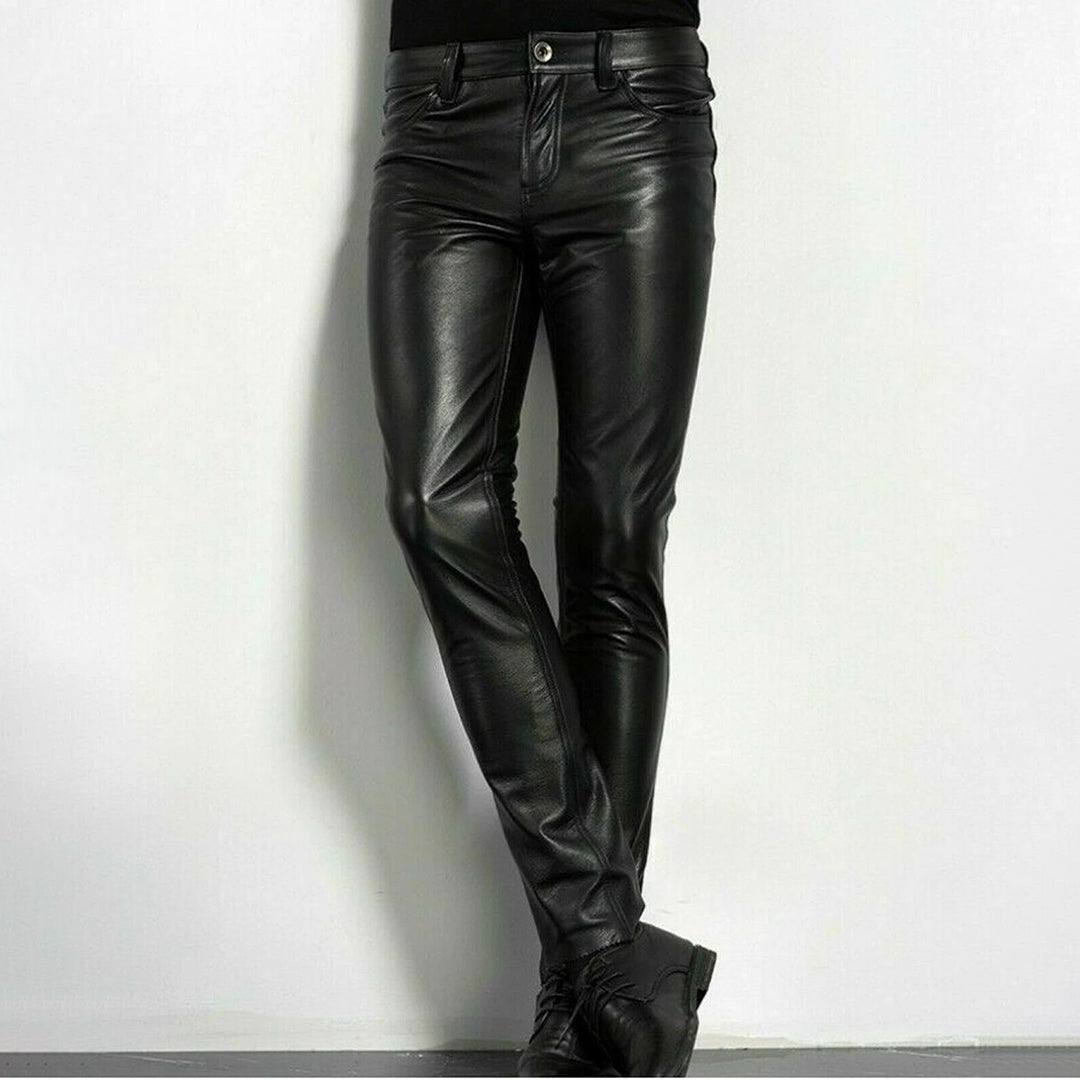 Pantaloni eleganti da uomo in ecopelle nera - Collezione esclusiva BRENT Edition