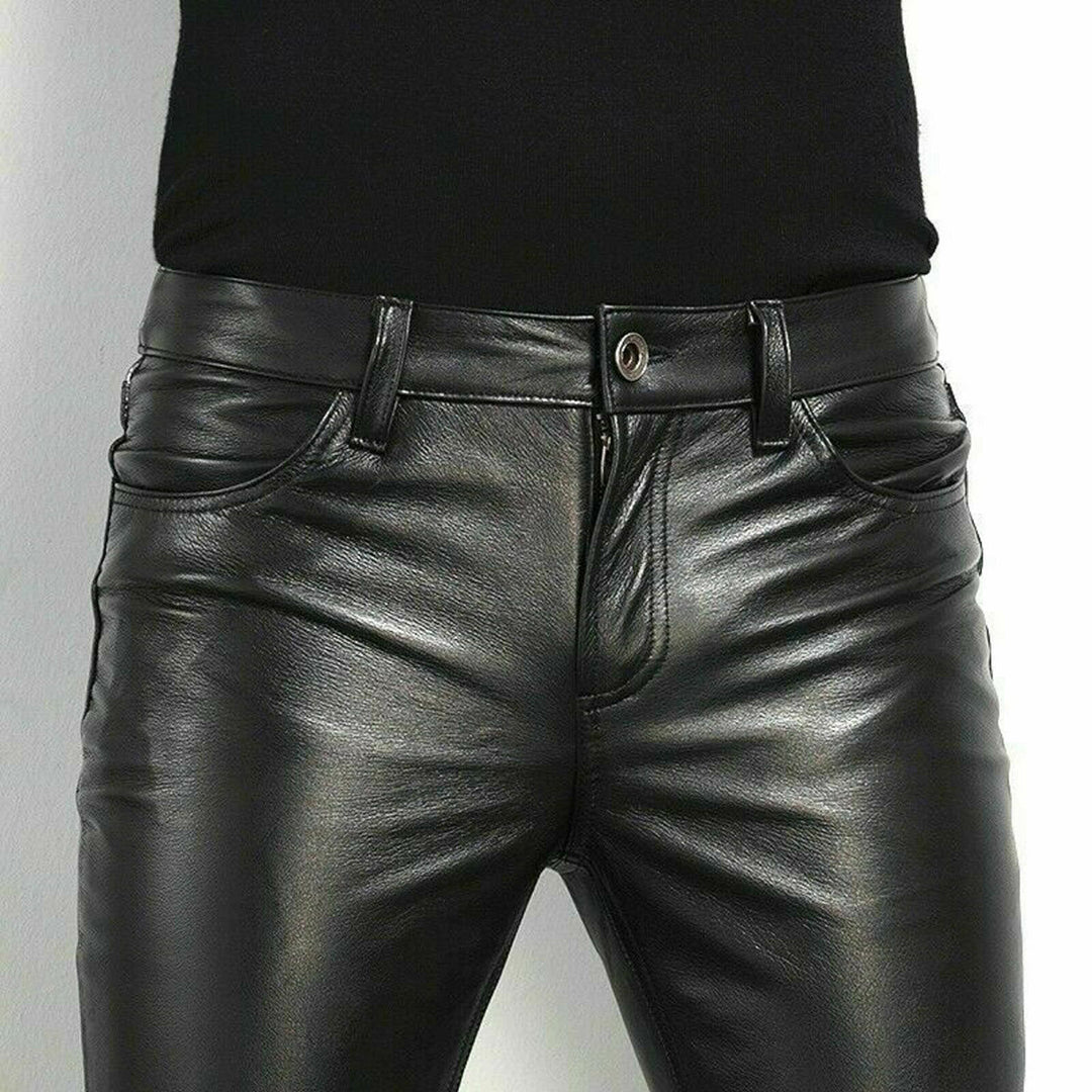 Pantaloni eleganti da uomo in ecopelle nera - Collezione esclusiva BRENT Edition