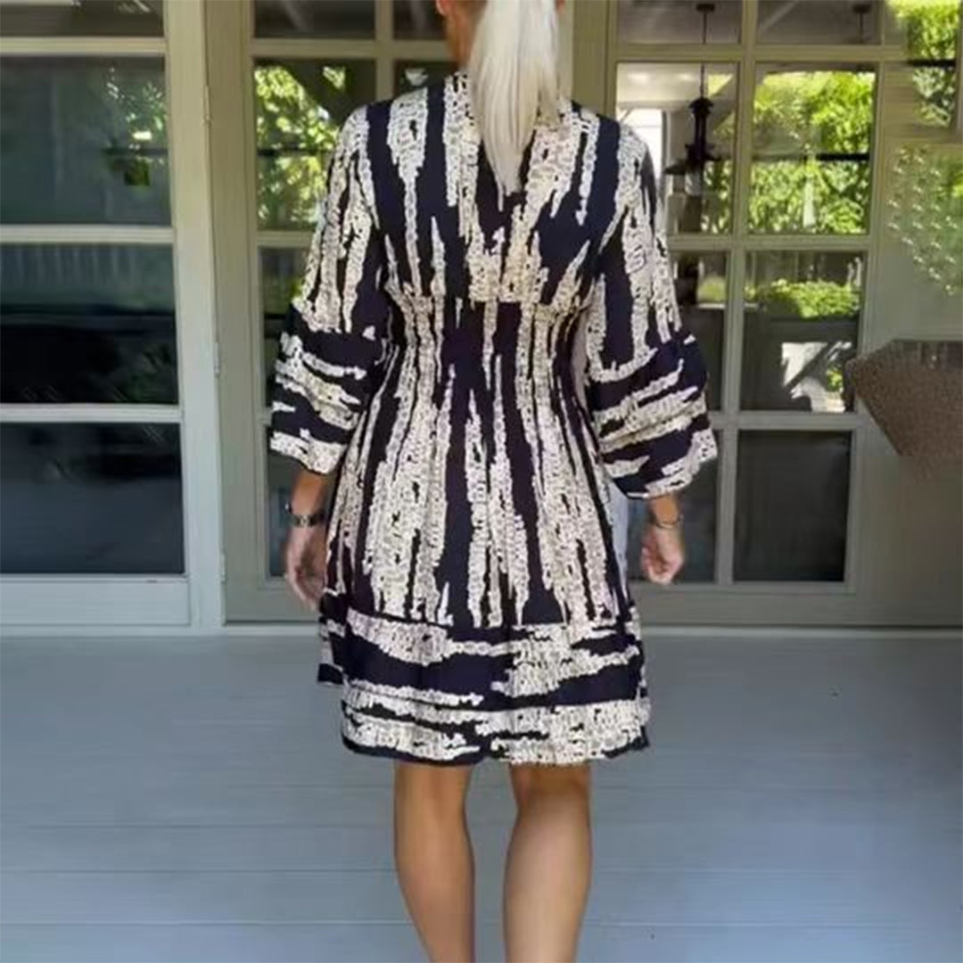 Elegante gilet da donna con profonda scollatura a V, ampi polsini decorativi, cordoncino alla moda con linea ad A e tessuto leggero e fluente