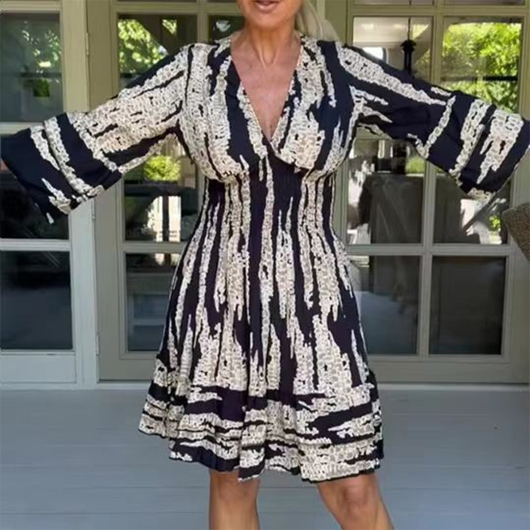 Elegante gilet da donna con profonda scollatura a V, ampi polsini decorativi, cordoncino alla moda con linea ad A e tessuto leggero e fluente