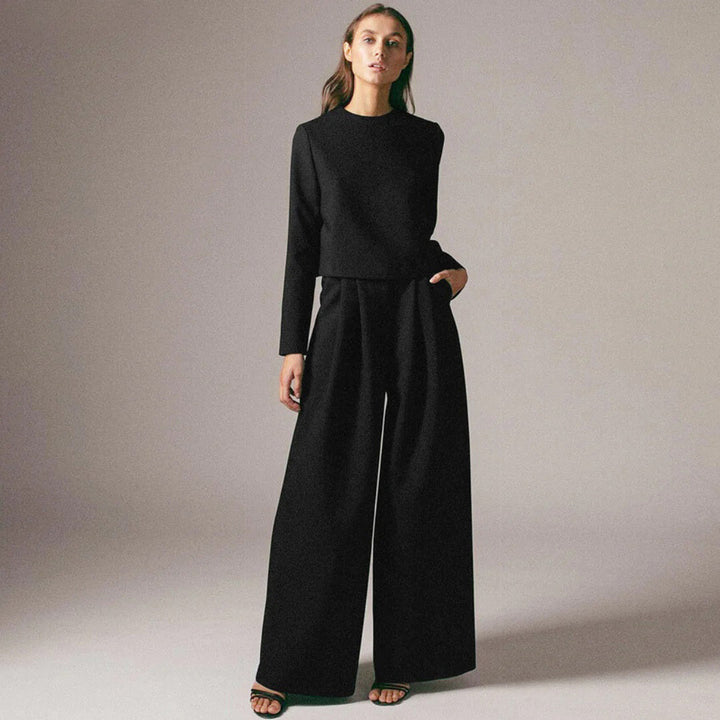 Sarah - Elegante e confortevole set palazzo in due pezzi per un look elegante