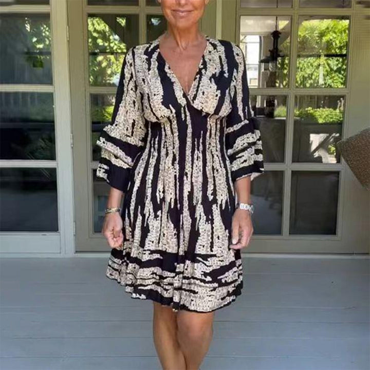 Elegante gilet da donna con profonda scollatura a V, ampi polsini decorativi, cordoncino alla moda con linea ad A e tessuto leggero e fluente