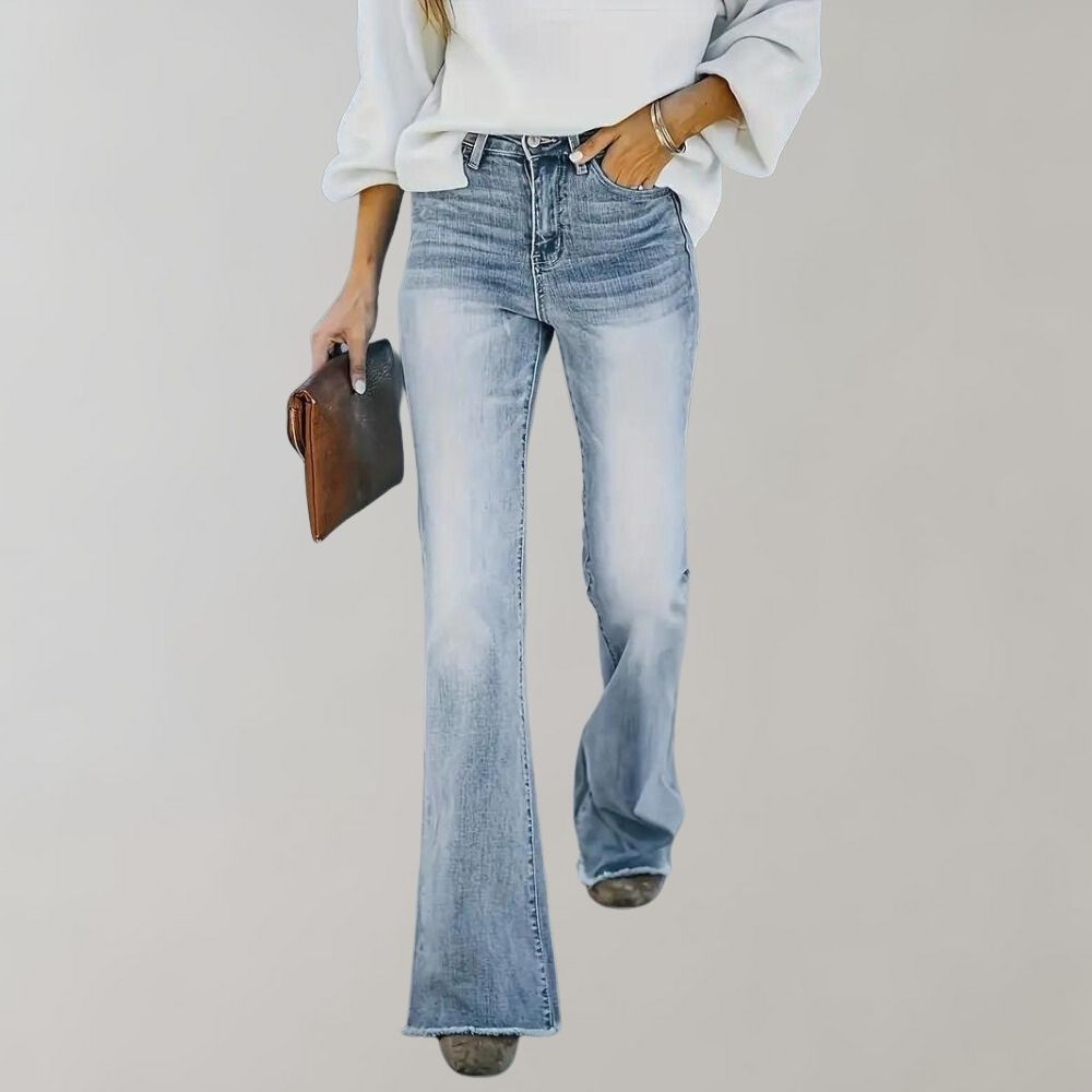 Pinja - Pantaloni larghi e svasati con effetto sbiadito alla moda