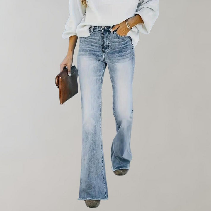 Pinja - Pantaloni larghi e svasati con effetto sbiadito alla moda