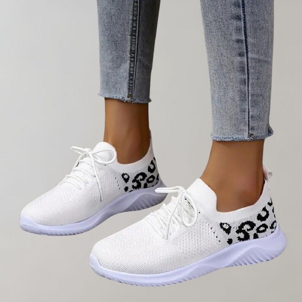 Tênis Feminino Leve e Respirável em Malha Tricotada - Conforto Casual com Cadarço