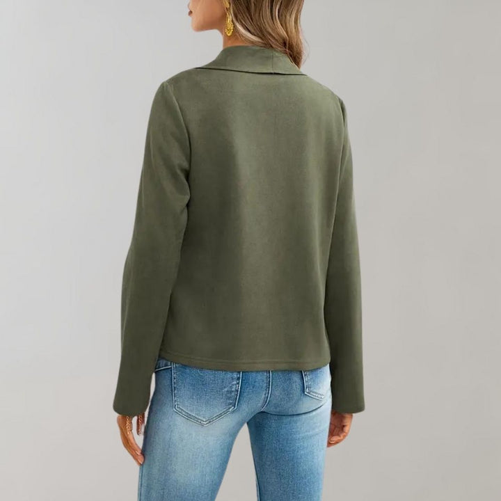 Giacca elegante da donna in pelle scamosciata - Maiuc