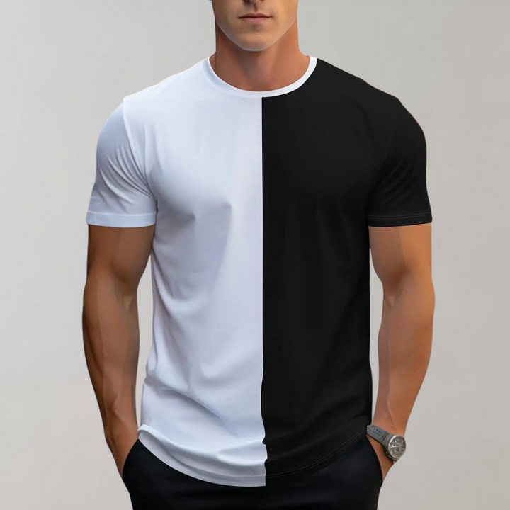 Una T-shirt Lex a blocchi di colore alla moda per ogni stile