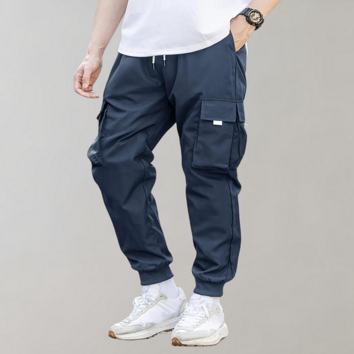 Pantaloni eleganti da uomo con coulisse regolabile e tasche funzionali con patta di Anchor