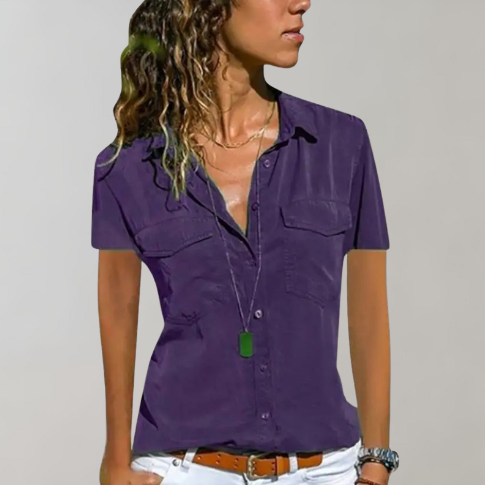 Elegante camicetta da donna a maniche corte della collezione Aurora - perfetta per ogni occasione