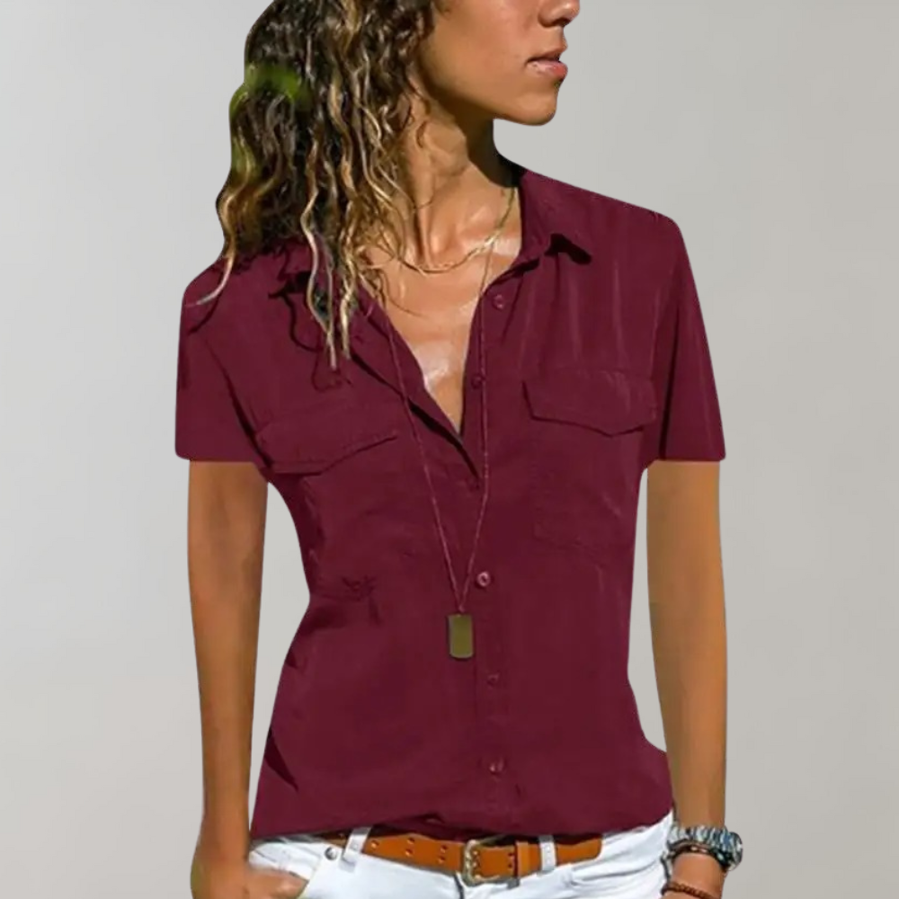 Elegante camicetta da donna a maniche corte della collezione Aurora - perfetta per ogni occasione