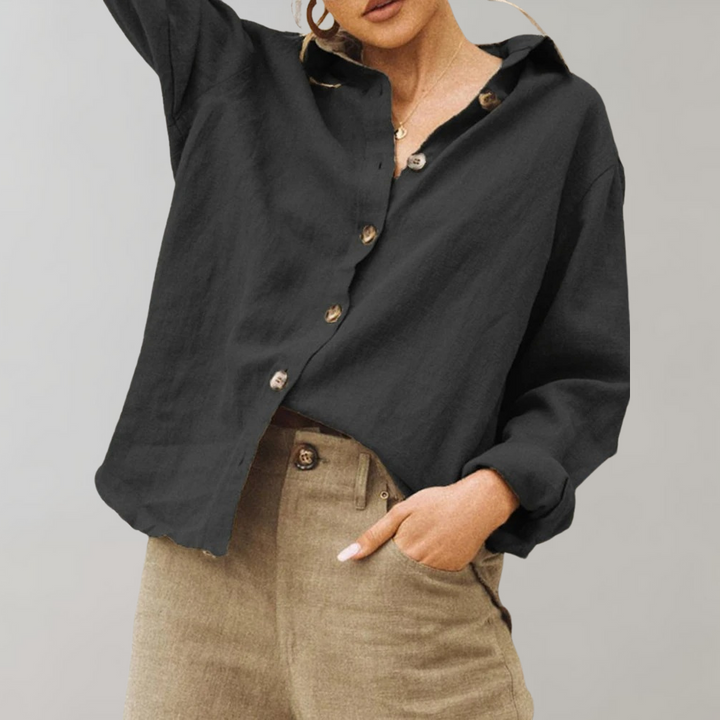 ELLA - Schicke Vintage-Leinenbluse für Damen, stilvoll und zeitlos