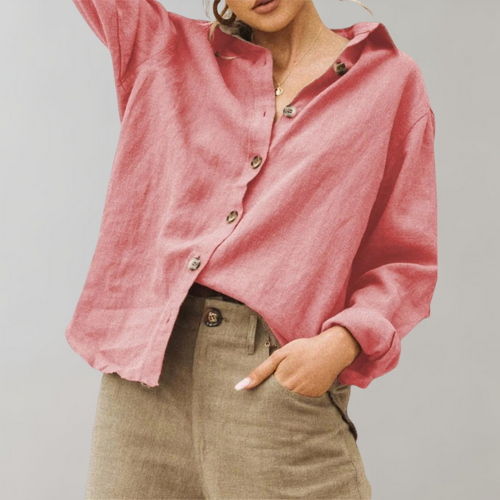 ELLA - Schicke Vintage-Leinenbluse für Damen, stilvoll und zeitlos