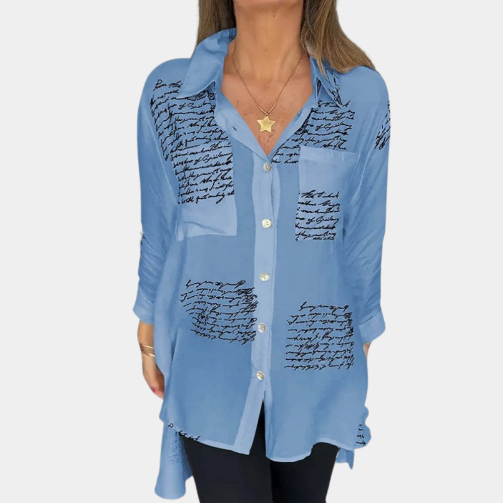 Elegante t-shirt da donna con stampa di lettere eleganti e alla moda