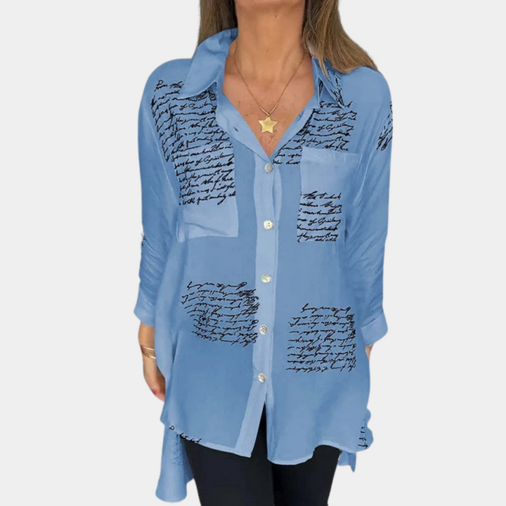 Elegante t-shirt da donna con stampa di lettere eleganti e alla moda