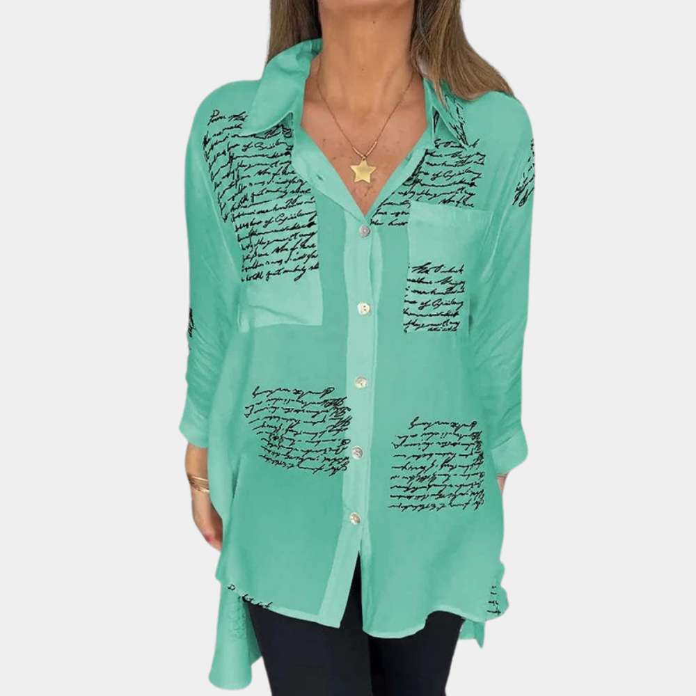 Elegante t-shirt da donna con stampa di lettere eleganti e alla moda