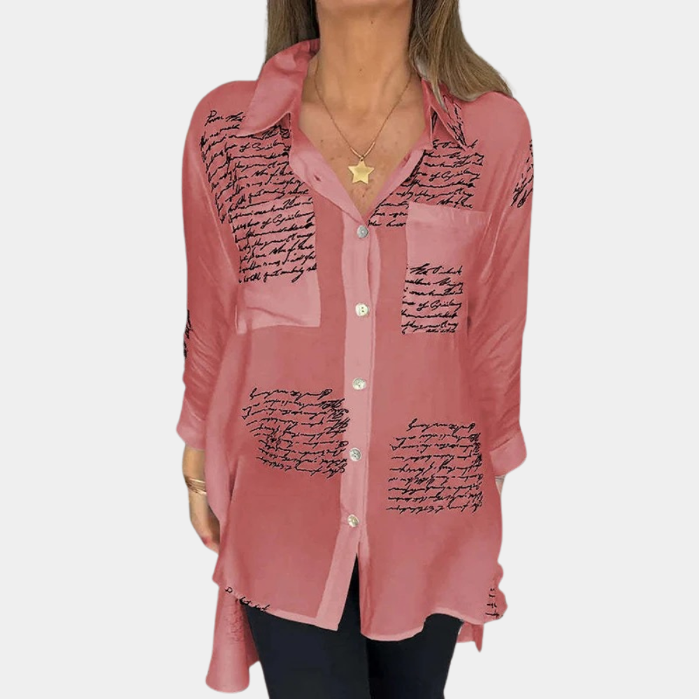 Elegante t-shirt da donna con stampa di lettere eleganti e alla moda