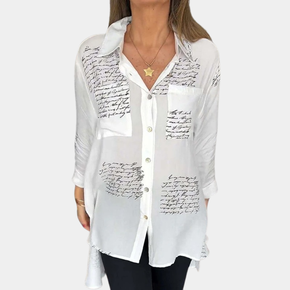 Elegante t-shirt da donna con stampa di lettere eleganti e alla moda
