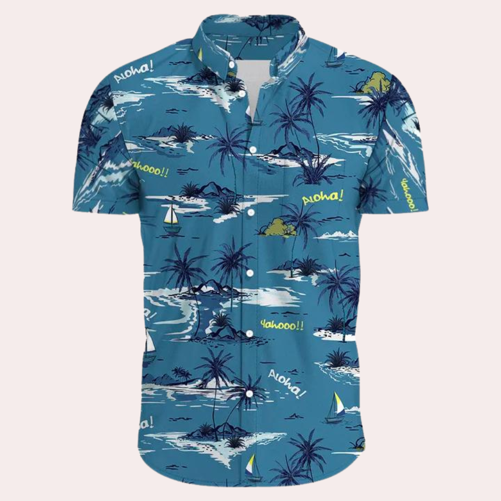 Elegante e distintiva camicia hawaiana da uomo della collezione Andre - una scelta alla moda per l'estate