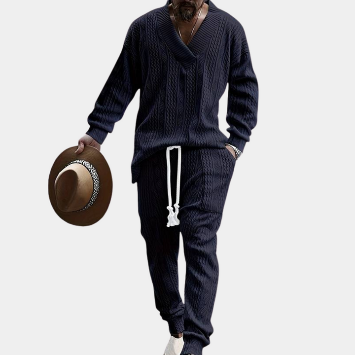 Elegante set da uomo in maglia Duran - il completo a due pezzi più alla moda per ogni occasione